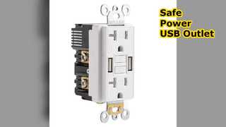 20A GFCI Outlet With USB Charge Safe Power